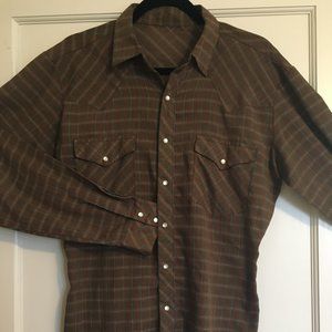 Vintage Brown Western Pearl Snap Shirt
